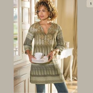 Soft Surroundings Pampas Tunic Beaded